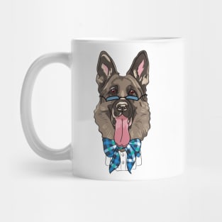 hipster dog German shepherd Mug